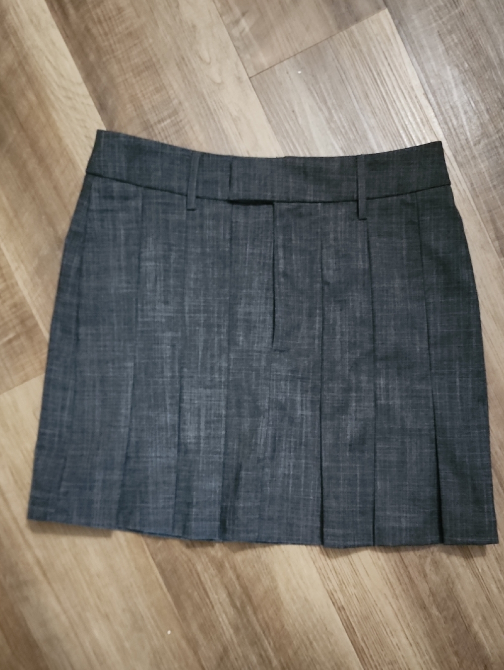Commense Gray Pleated Mini Skirt High Rise A-Line NWT Womens